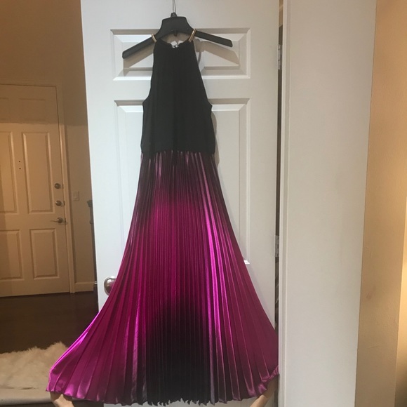 Xscape Dresses & Skirts - Xscape Halter Ombré Pleated Pink Full Length Gown